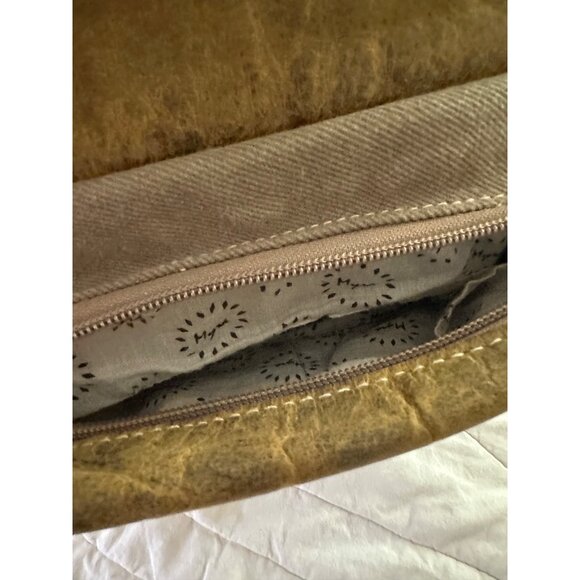 Myra Bag Sand Weaver Shoulder Purse Upcycled Canvas & Aged Leather Boho western - Picture 13 of 15
